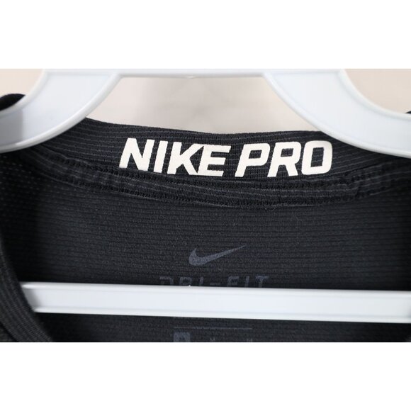 Nike Pro Mens Medium Fitted Striped Knit Running Jogging Gym Training T-Shirt - Picture 7 of 14